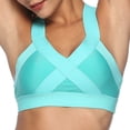 thumbnail image 4 of WLJ Women Solid Color Cross Fitness Without Steel Ring Yoga Sporty Bra, 4 of 7