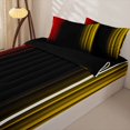 thumbnail image 3 of Erosebridal Minimalist Modern Zipper Full Size Comforter Sets with Fitted Sheet and 2 Pillowcases,Gradient Striped Print Zipper Bedding Set,Red Gold Black,Black Reversible, 3 of 6