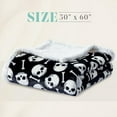 thumbnail image 3 of Elegant Comfort Throw Blanket, Reversible Sherpa Flannel, Soft, Fuzzy, Cozy and Plush- All season Lightweight Decorative Throw, 50 x 60 inches, Skulls and Bones Sherpa Throw, 3 of 6