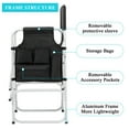 thumbnail image 2 of Ktaxon Folding Director Chair Oversize Seat with Side Table Black, 2 of 12