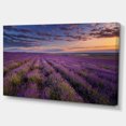thumbnail image 2 of Dark Lavender Field with Cloudy Sky - Floral Canvas Art Print, 2 of 3