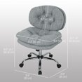 thumbnail image 2 of Armless Office Chair - Grey Linen-Feel Task Chair with Adjustable Height & Tilt | Computer Desk Chair for Home & Office Use - 25.6" x 25.6", 2 of 7