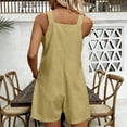 thumbnail image 6 of cfhntfmh Summer Rompers for Women Casual Loose Fit Shorts Square Neck Sleeveless Button Jumpsuits Summer Vacation Clothes, 6 of 6