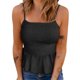 thumbnail image 1 of Camiseta sin mangas plisada sin mangas con corpiño para mujer para verano (negro XL) FLhrweasw Para estrenar, 1 of 8