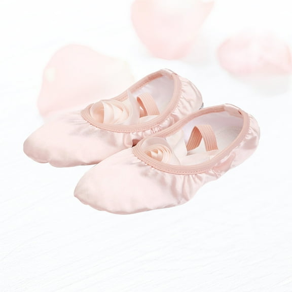 Minkissy Stretch Satin Ballet Shoes with Lace Up Ribbon for Comfortable Dance Practice