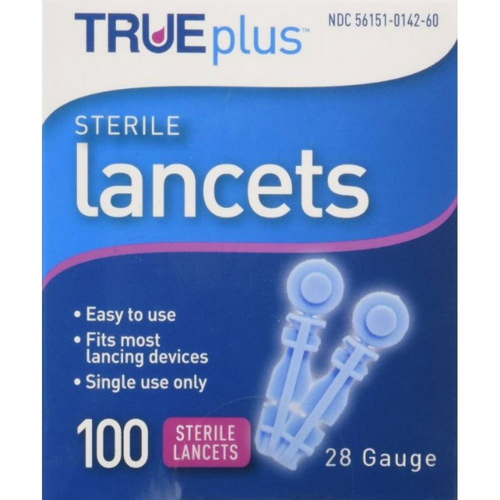 TRUEplus Sterile Lancets 28 gauge (100ct) by Nipro 4 Pack Walmart