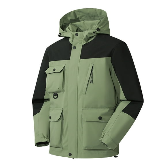 zanvin Men's Waterproof Rain Jacket Outdoor Lightweight Rain Coat for Hiking, Golf, Travel,Green,XL