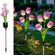 thumbnail image 1 of Juego de 2 luces solares LED para jardín en forma de flor, impermeables y resistentes a la intemperie, decoración exterior para caminos y patio., 1 of 6