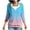 Blue, variant on Women Gradient Ombre Hoodie Jacket Full Zip Drawstring Hood Pocket Color Block Casual Sweat Coat