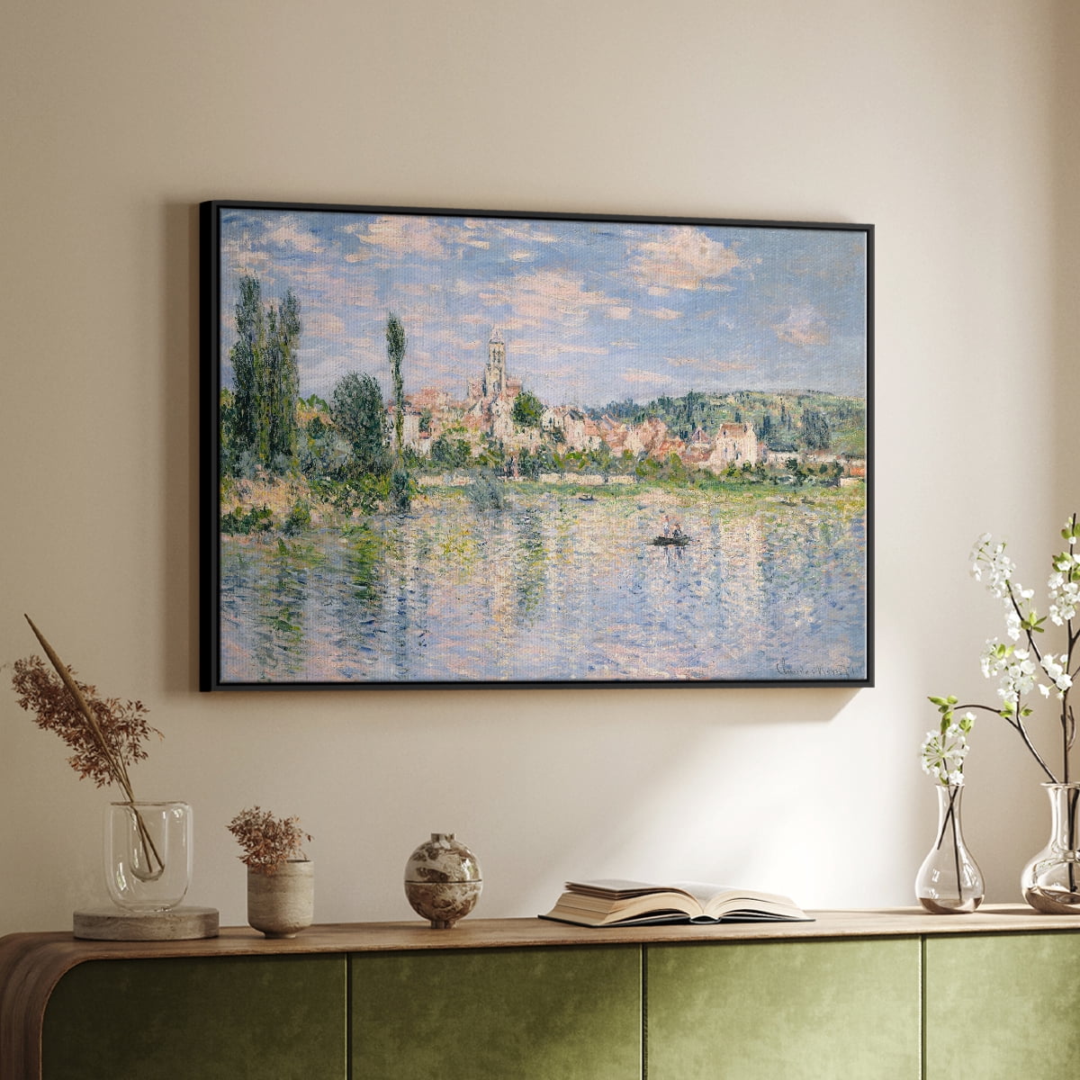 Vintage Landscape-CXXV By Wexford Home Framed in Black Wood Gallery Wrapped Canvas 27 in. x 41 in.
