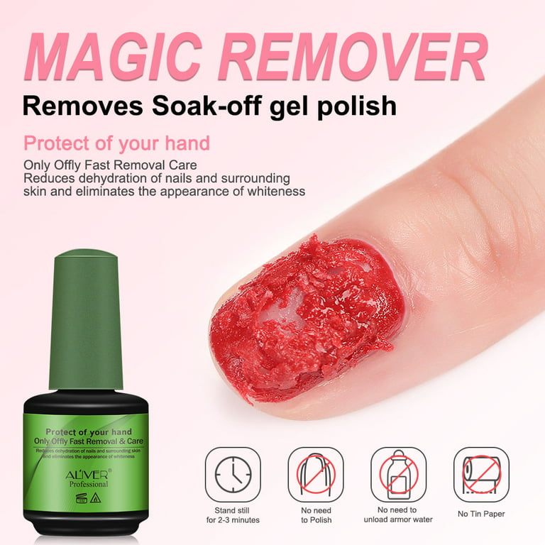 Nail Polish Remover, Magic Soak-Off Gel Nail Polish Remover-Quick,Professional  Nail Polish Remover for Natural, Gel Nails (Green-3)