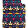 thumbnail image 1 of Boho Tribal Native Stripe Aztec Print Flannel Throw Blanket Warm Cozy Soft, 1 of 5