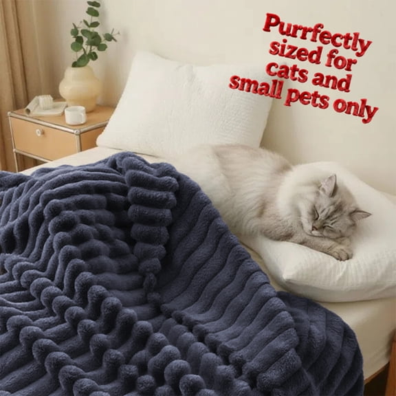 [Luxury Faux Fur Blanket] Soft & Warm Luxury Faux Rabbit Fur Blanket | Solid Color Simple Style - Multipurpose for Sofa, Bed, Office, Travel - Comfortable Gift