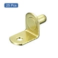 thumbnail image 3 of Uxcell Shelf Support Pegs L-Shaped Bracket Pegs Shelf Pin With Hole Gold Tone 6mm, 3 of 5