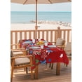 thumbnail image 3 of Rectangle Outdoor Tablecloth With Umbrella Hole And Zipper– America 4th of July Waterproof Patio Table Cover for Party, Picnic, Backyard, 52"x70" , Blue Red Striped Stars, 3 of 8