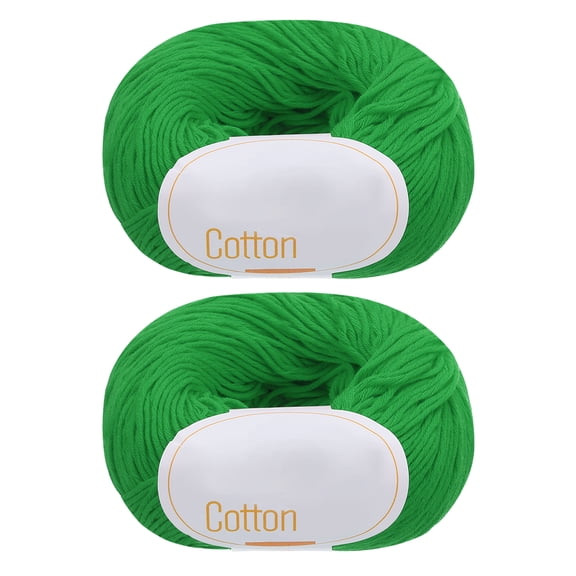 Uxcell 100% Cotton Yarn, 2 Packages of 100g/3.53oz(Per Skein 50g/137yards)/Light Green