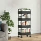 thumbnail image 5 of Carrito de almacenamiento con ruedas de 4 niveles y reposabrazos | Organizador de cocina y baño de plástico negro Lisbinx | Estantes con ruedas para facilitar su movilidad, 5 of 6