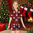 thumbnail image 2 of Weebloom Girls Christmas Pajamas Xmas Printed Silk Short Sleeved 2-13 Years Girl Pajamas Homewear 12-13 Years, 2 of 4