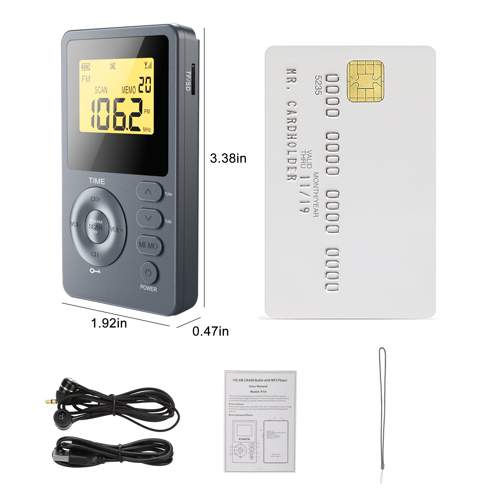 AM FM Radio Portable, EEEkit Digital Mini Radio with Rechargeable Battery LCD Display for Walking