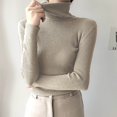 thumbnail image 2 of Plebaso Women's Turtleneck Sweaters Basic Long Sleeve Knit Pullover Sweater Slim Undershirts Tops, 2 of 5