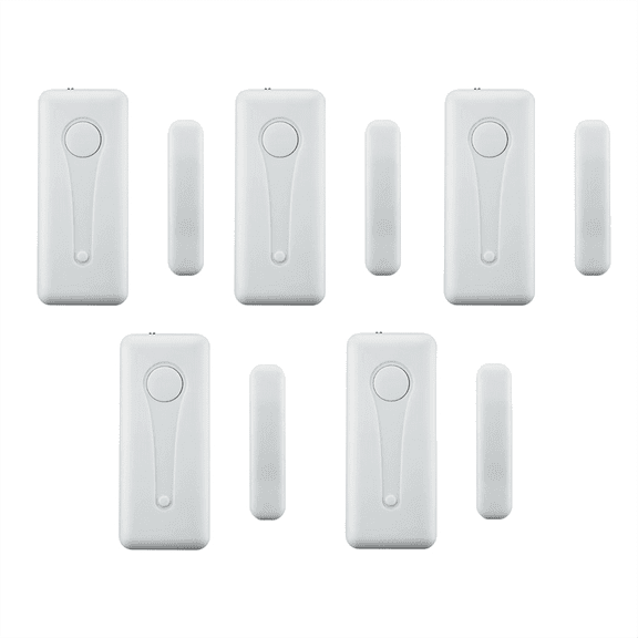 433MHz Wireless Magnetic Door & Window Sensor Home Security Alartor System Burglar Alartor Kits,5 * Wireless Magnetic Door & Window Sensor kit,White