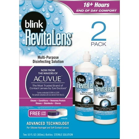 Blink RevitaLens Multi Purpose Disinfecting Solution for Contacts, 2X10 Fl Oz