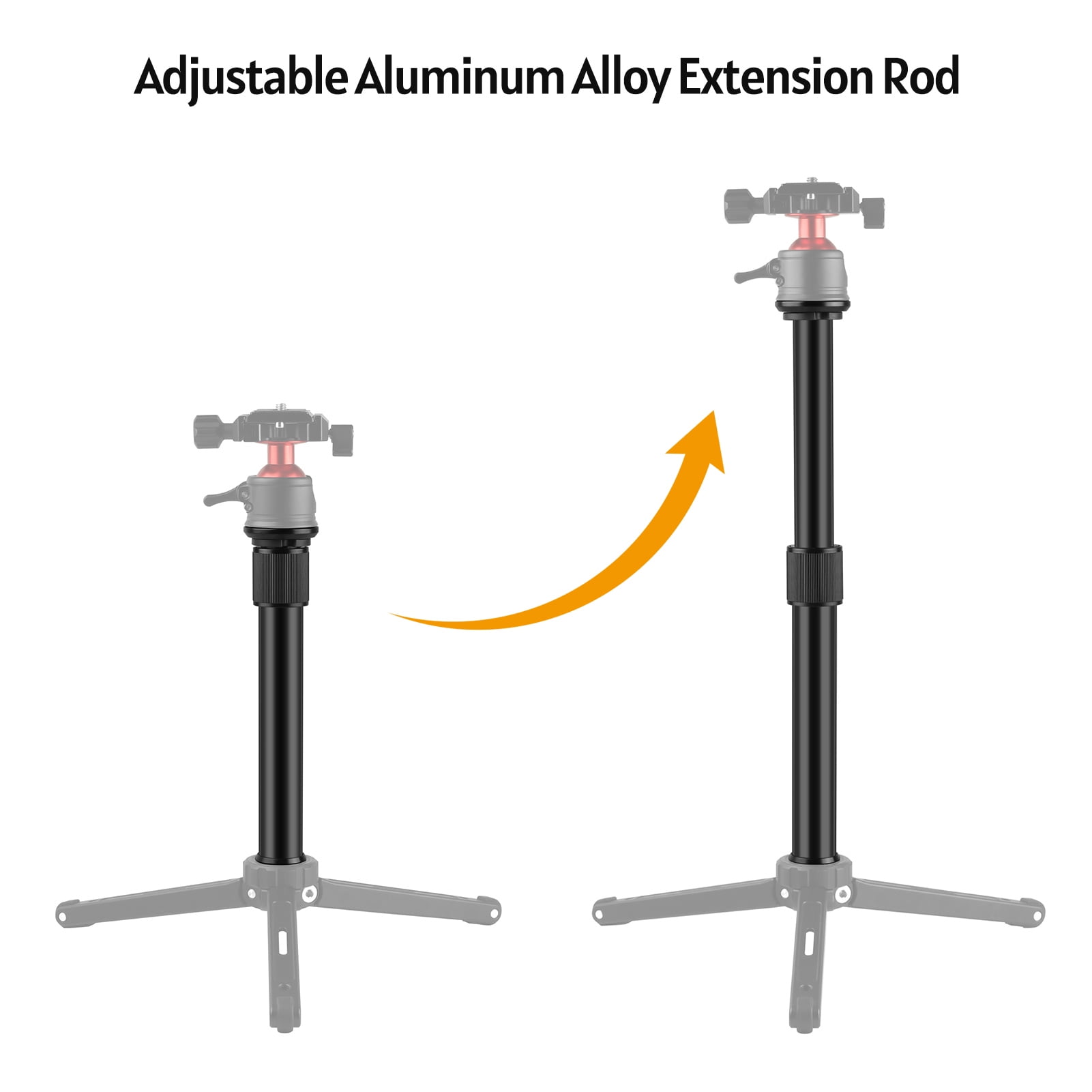 Extendable Aluminum Alloy Extension Pole Rod 19-31cm Universal 1/4