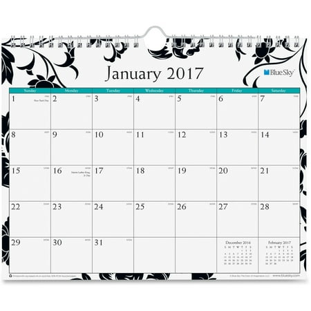 Blue Sky, BLS17957, Unruled Blocks Barcelona Wall Calendar, 1 Each, Multicolor