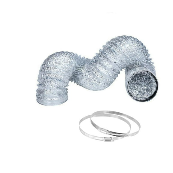 Dryer Vent Hose, 4 Inch x 5 Feet Non-Insulated Aluminum Foil Ducting for Clothes Dryer, Grow Tent, Exhaust Fan, Silver