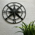 thumbnail image 3 of Zeckos Black Metal Compass Rose Nautical Hanging Wall Décor 20 inch, 3 of 8