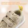 thumbnail image 4 of STQ KIDS Wide Toe Box Toddler Shoes Barefoot First Walk Sneaker Gold Size T8, 4 of 8
