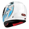 thumbnail image 3 of RS Helmets RS-0700-Blue-Medium Full Face Motorcycle Helmet with Flip Up Visor Gloss White & Blue - Medium, 3 of 5