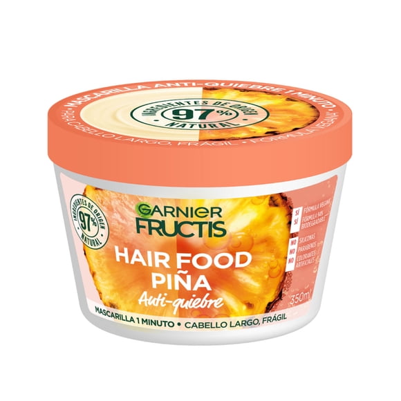 Mascarilla Garnier Fructis Hairfood Piña para cabello largo y frágil