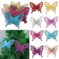 thumbnail image 6 of New Gold Powder Glitter New Year Decor Christmas Butterfly Fake Butterfly Christmas Tree Decorations Home Xmas Ornaments BLUE, 6 of 8