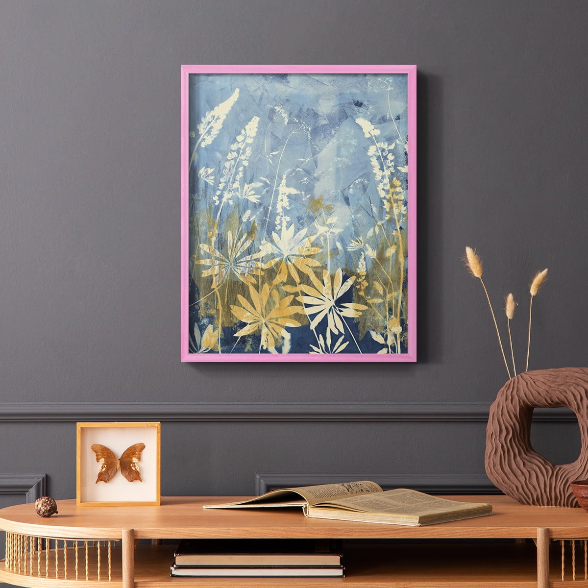 Wild Lupine Framed Print in Pink Solid Wood 11 x 14 Framed Print
