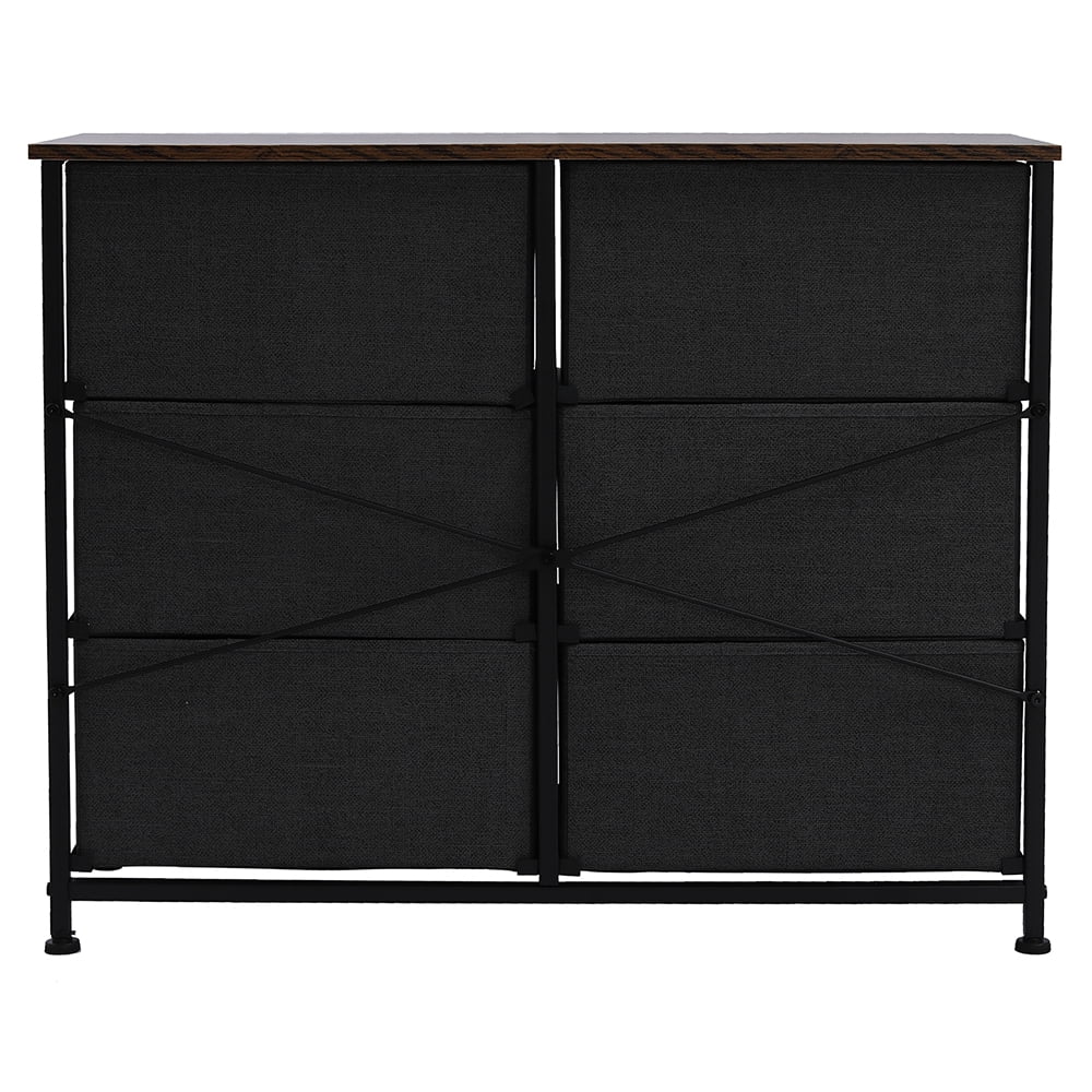 Topcobe Non-woven Storage Cabinets for Bedroom, 6 Waterproof Drawers for Living Room, with Wooden Handles, More Space, Dark Gray Topcobe Non-woven Storage Cabinets for Bedroom, 6 Waterproof Drawers for Living Room, with Wooden Handles, More Space, Dark Gray