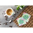 thumbnail image 3 of Letter H Flowers Pink Teal Green Initial Foam Coaster Set of 4, 3 of 3