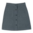 thumbnail image 2 of WTXUE Skirts for Women, Women's Corduroy Skirts Fall Winter High Waist Button Down A-Line Short Mini Skirt with Pockets (Grey M), 2 of 7