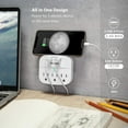 thumbnail image 2 of 3-Outlet Surge Protector, Multi Plug Outlet Extender Power Strip with 2 USB Wall Charger(Smart 2.4A), 490 Joules, ETL Listed, Outlet Adapter for Home, School, Office, 2 of 4