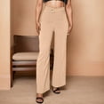 thumbnail image 2 of Sngxgn Women's Wide Leg Sweatpants Fall Casual High Wasited Pants(Khaki,S), 2 of 4