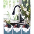 thumbnail image 2 of Black Kitchen Faucet with Sprayer, Pull Down Kitchen Sink Faucet Lead-Free, Stainless Steel Single Handle Kitchen Faucets with Deck Plate, 360 Swivel High Arc Single Hole RV Kitchen Faucet, 2 of 7