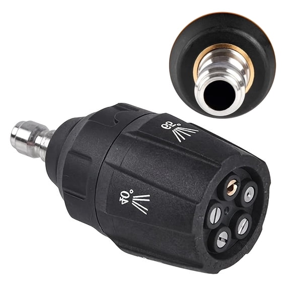 5 in 1 Pressure Washer Spray Nozzle,Adjustable Power Washer Nozzles with 1/4 inch Quick Connector for Washing Car,Garden and Cleaning(Black)