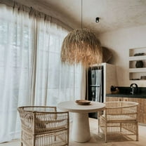 Arturesthome Japanese Handmade Vintage Rattan Lighting Lamp Shade Living Room Wabi-sabi Light Fixture