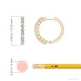 thumbnail image 4 of ANGARA Natural Airline-Set Diamond Hoop Earrings in 14K Yellow Gold for Women (Size-2.3mm| Color-I-J| Clarity-I1-I2) | April Birthstone, Anniversary, Jewelry Gift for Women | Natural Diamond Earrings, 4 of 8