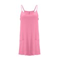 thumbnail image 4 of Uaswgudfs Women's Sleeveless Flowy Summer Dress - Casual Sundress with Spaghetti Straps, V-Neck & Dual Pockets for Relaxed Fit Pink XL, 4 of 5