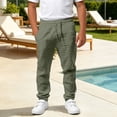 thumbnail image 5 of YMNXA Kids Boys Casual Pants Elastic Waist Drawstring Solid Color Comfortable Lightweight Trousers For Daily Wear And School,Army Green,9-10 Years, 5 of 5