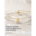 thumbnail image 3 of U7 Personalized 14K Gold Plated Initial A Bracelet for Women Teens Letter Charm Bracelet for Graduation Birthday Gift to Girlfriend Mother Wife, 3 of 7