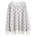 thumbnail image 2 of Womens Long Sleeve Sweater Autumn Oversized Cropped Sweaters Casual Sailboat Print Crewneck Knit Tops Light Gray L, 2 of 8