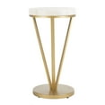 thumbnail image 5 of SAFAVIEH Theia Modern Glam Round 3-Leg Accent Table, White Marble/Gold, 5 of 6
