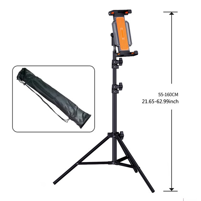 Support Trépied Ajustable pour iPhone iPad Tablettes, Support de Plancher Robuste pour Diffusion en Direct Jeux Vlog